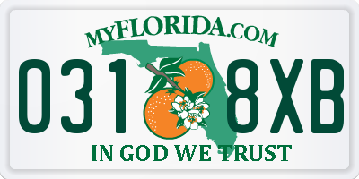 FL license plate 0318XB