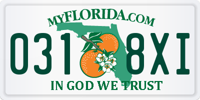 FL license plate 0318XI