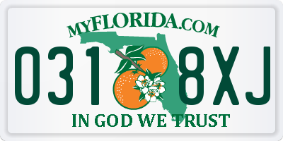 FL license plate 0318XJ
