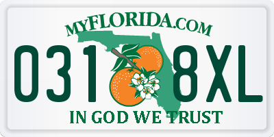 FL license plate 0318XL