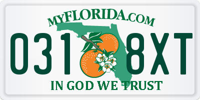 FL license plate 0318XT
