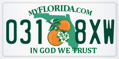 FL license plate 0318XW