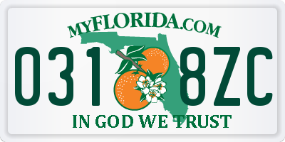 FL license plate 0318ZC