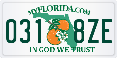 FL license plate 0318ZE