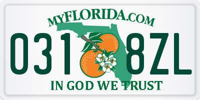 FL license plate 0318ZL