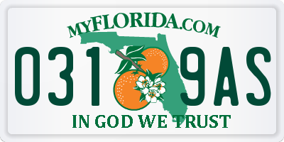 FL license plate 0319AS