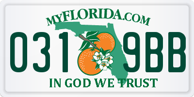 FL license plate 0319BB