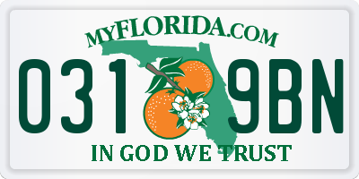 FL license plate 0319BN