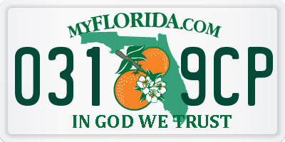 FL license plate 0319CP