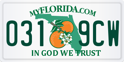 FL license plate 0319CW