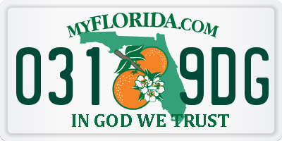 FL license plate 0319DG