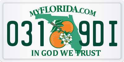 FL license plate 0319DI