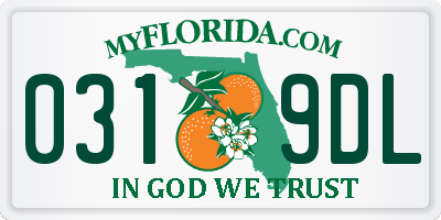 FL license plate 0319DL