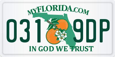 FL license plate 0319DP