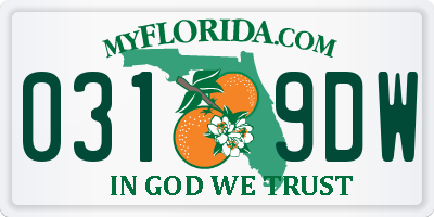 FL license plate 0319DW