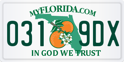 FL license plate 0319DX