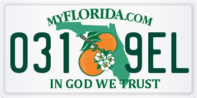 FL license plate 0319EL