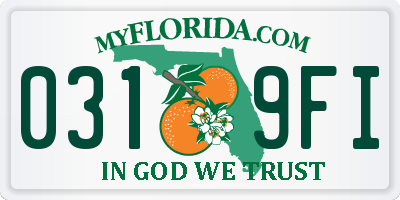 FL license plate 0319FI