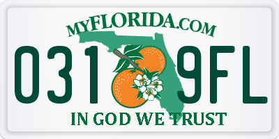 FL license plate 0319FL