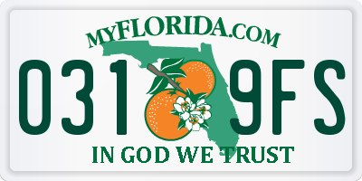 FL license plate 0319FS