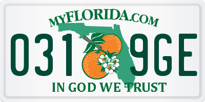 FL license plate 0319GE