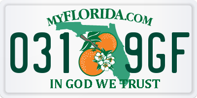 FL license plate 0319GF