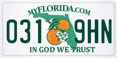 FL license plate 0319HN