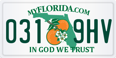 FL license plate 0319HV