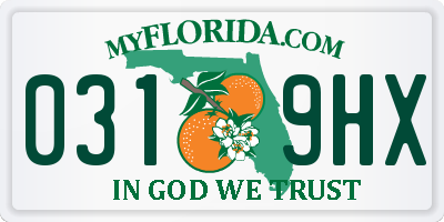 FL license plate 0319HX