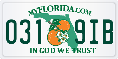 FL license plate 0319IB