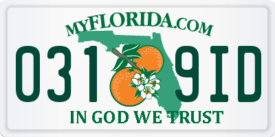 FL license plate 0319ID