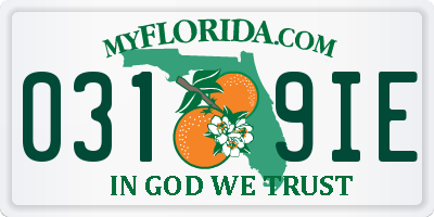 FL license plate 0319IE