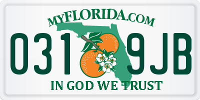 FL license plate 0319JB