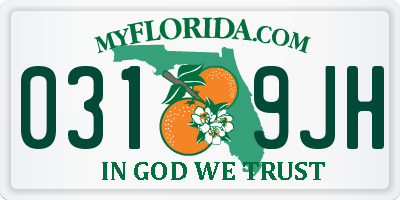 FL license plate 0319JH