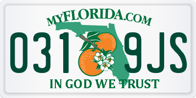 FL license plate 0319JS