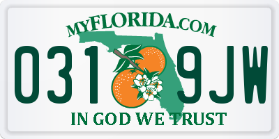 FL license plate 0319JW