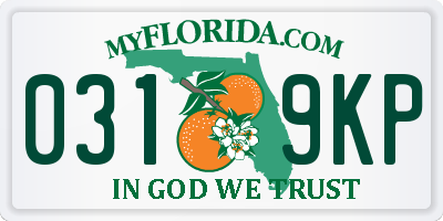 FL license plate 0319KP
