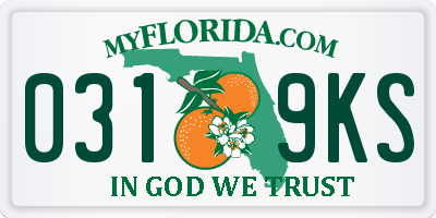 FL license plate 0319KS