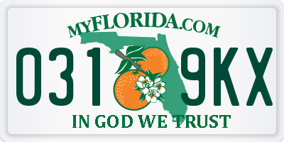 FL license plate 0319KX
