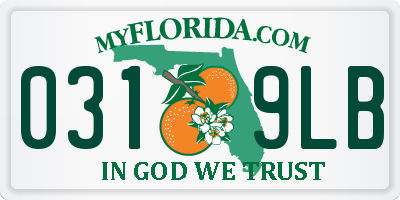 FL license plate 0319LB