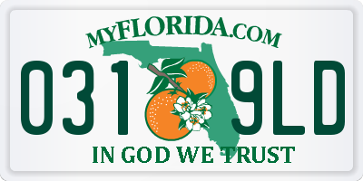 FL license plate 0319LD