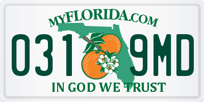 FL license plate 0319MD