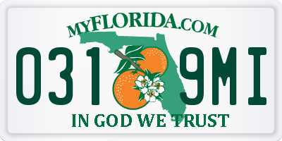 FL license plate 0319MI