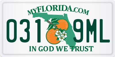 FL license plate 0319ML