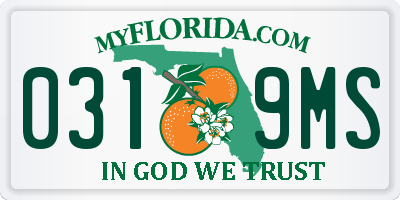 FL license plate 0319MS