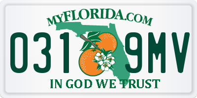 FL license plate 0319MV