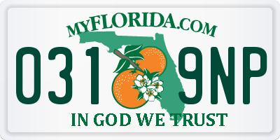 FL license plate 0319NP