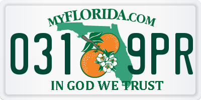 FL license plate 0319PR