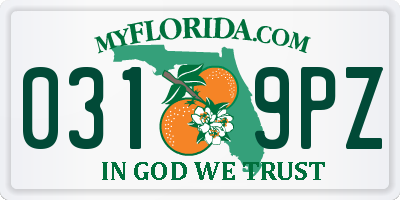 FL license plate 0319PZ