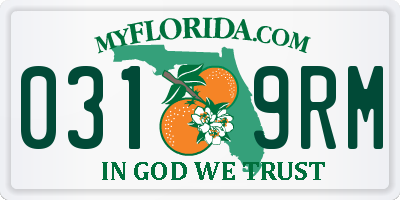 FL license plate 0319RM